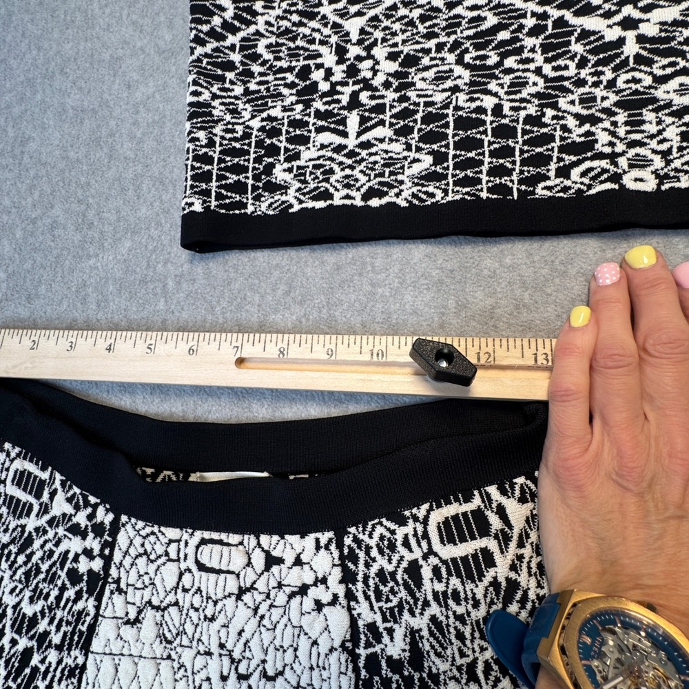 Nina Crop Top & Skirt Set in Jacquard Knit by Designer Parker Skater Mod Small - Picture 6 of 12